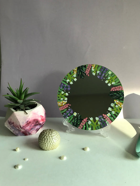 Floral Garden Hand painted Mirror