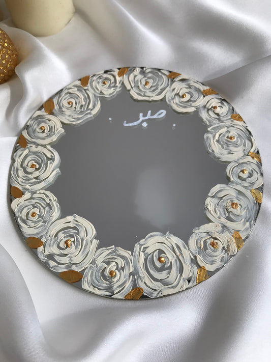 French Rose Hand painted Mirror